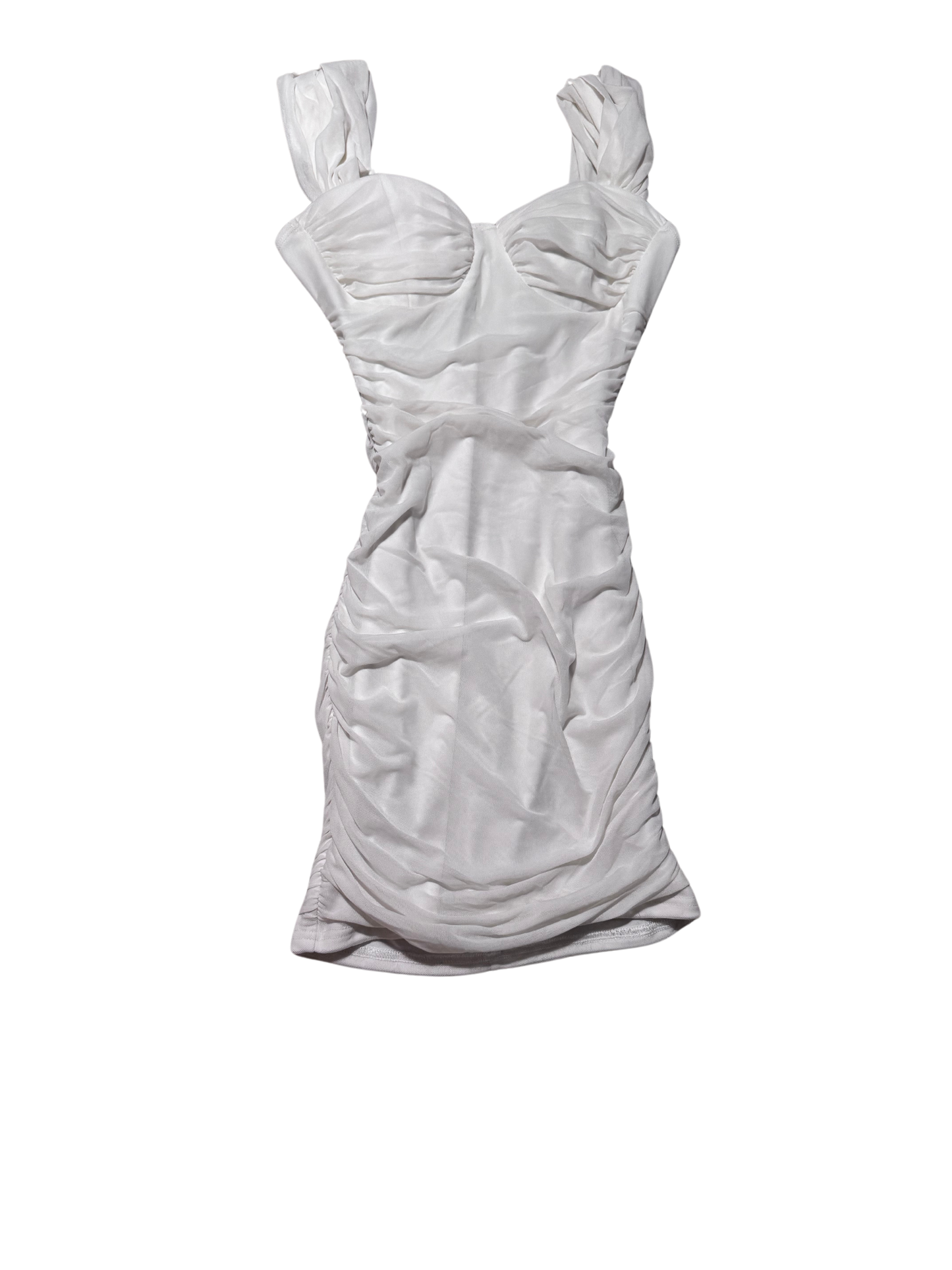 Elegant White Ruched Dress from Windsor