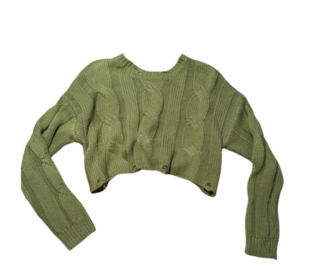 Olive Green Cropped Sweater