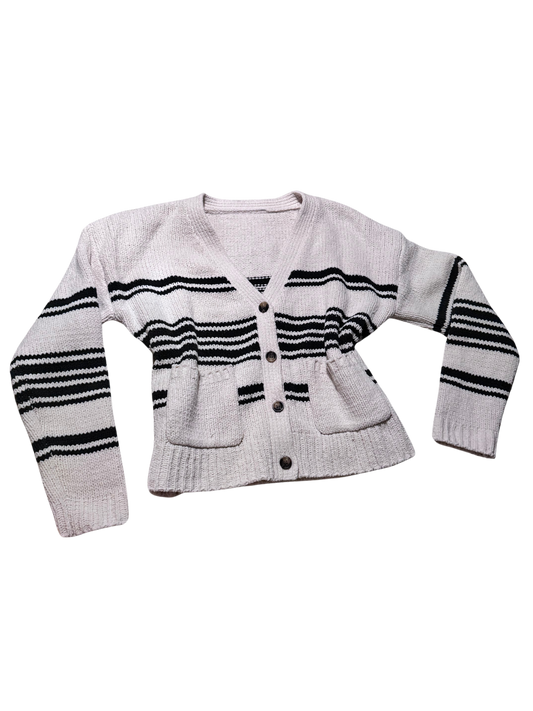 Cozy Supplies Striped Button-Up Sweater